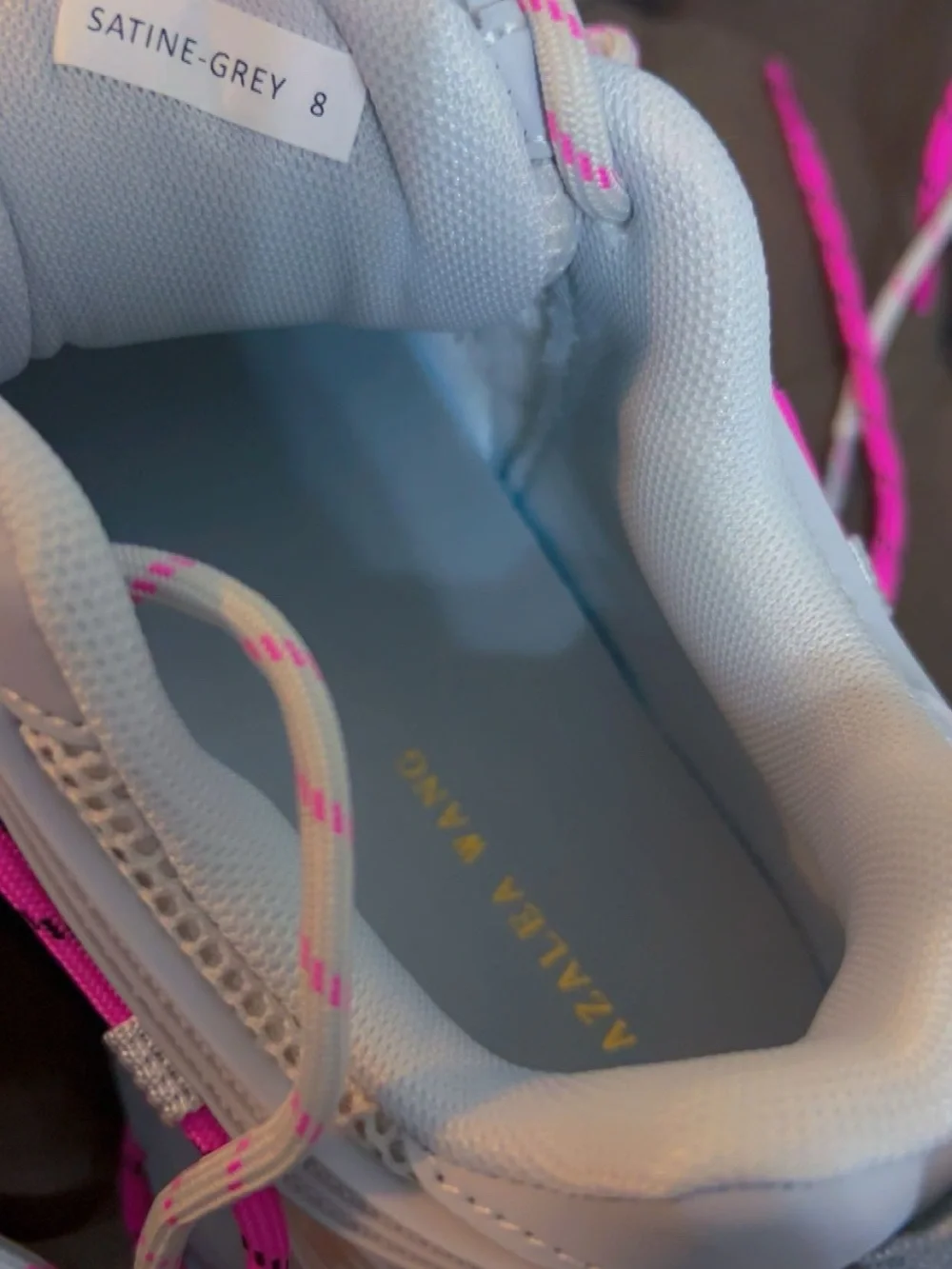 Women's gray Sneakers with Neon Pink Accents
